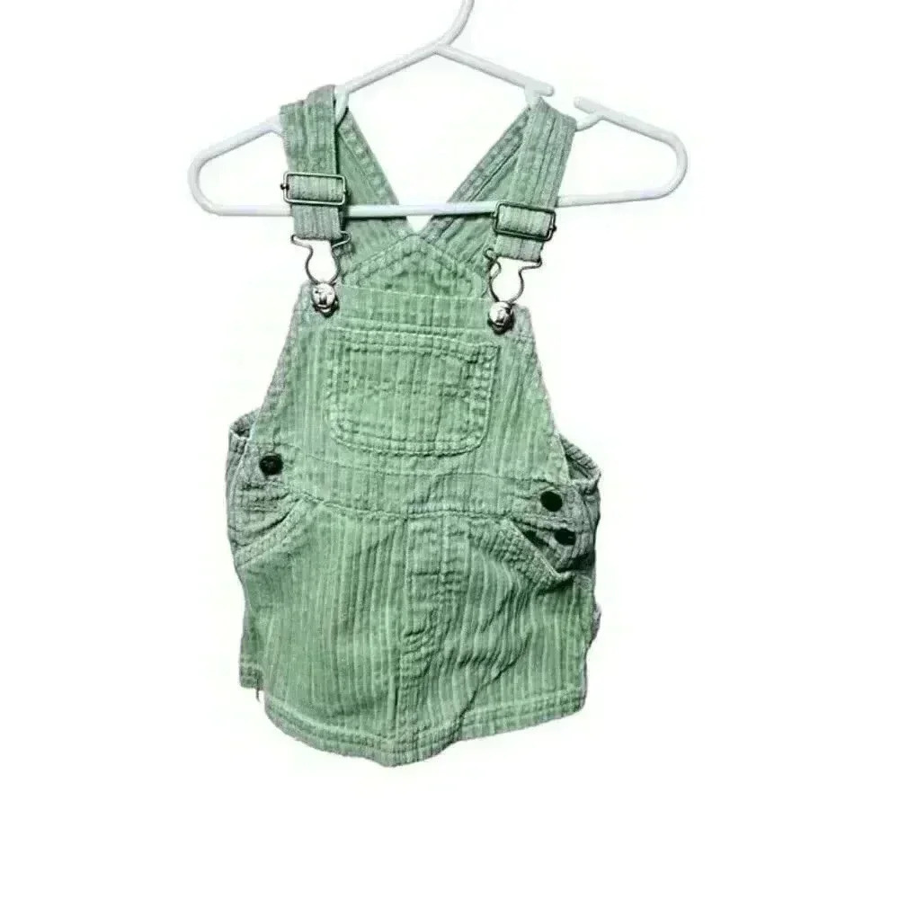 French Toast Girls Mint Green Overall Corduroy Dress 18 Months
